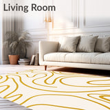 Modern Minimalist Wavy Brush Stroke Contemporary Artwork (Gold)