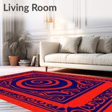 Elegant Spiral Medallion Textured Decorative Flooring Ornament(Red)