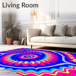 Tie Dye Spiral Burst Retro Vintage Effects (Blue) - ODIKA