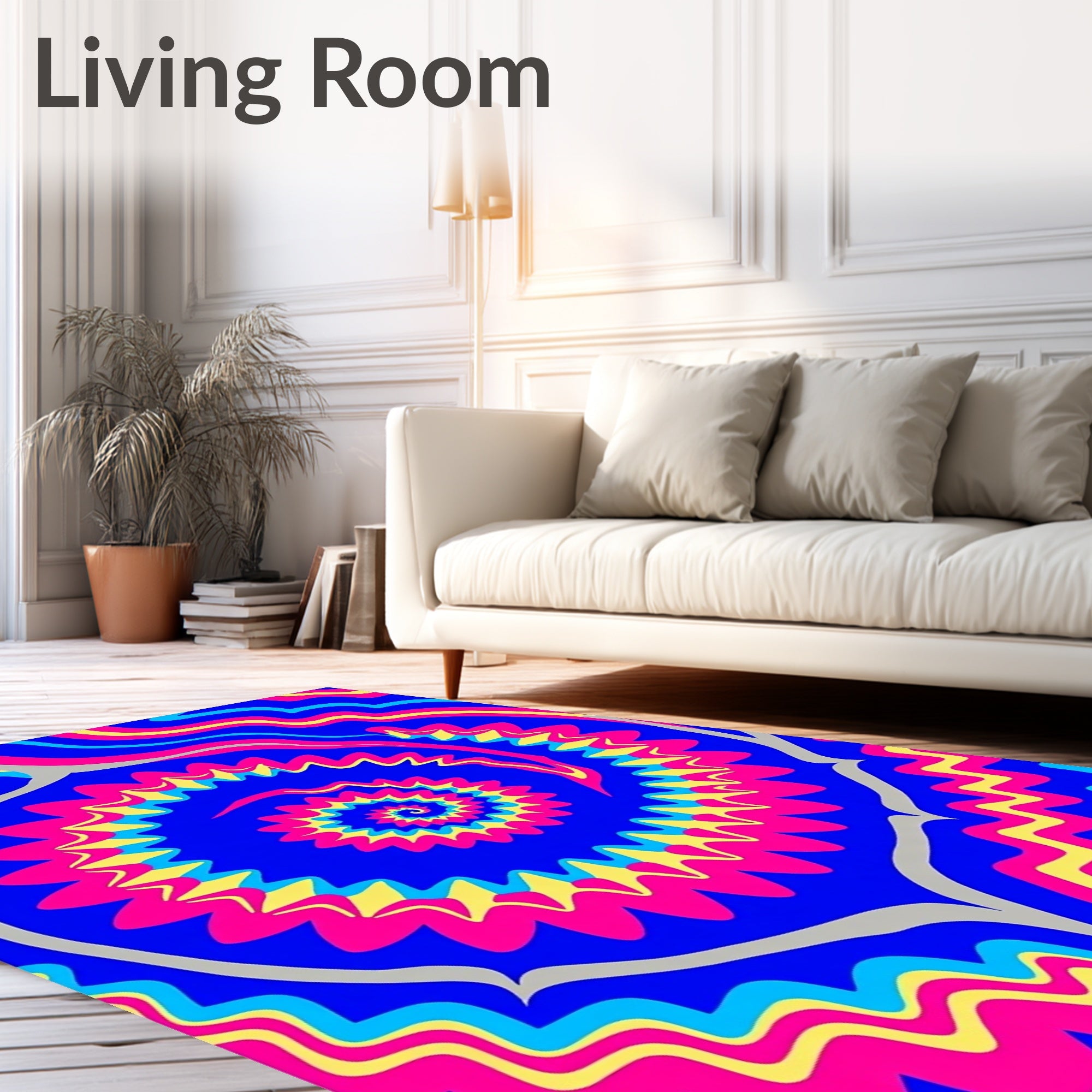 Tie Dye Spiral Burst Retro Vintage Effects (Blue) - ODIKA