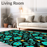 Botanical Enchanted Meadow Insect Floral Decorative(Black)