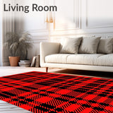 Bold Buffalo Plaid Featuring Alternating Wide and Narrow Bands(Red)