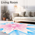 Abstract Floral Burst with Radiating Petals and Subtle Gradient Shifts (Blue) - ODIKA