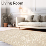 Elegant Neutral Wavy Beige Design Floor(Beige)