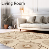 Botanical Distressed Floral Symmetrical(Beige)