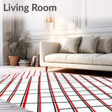 Diagonal Checkerboard Design with Crisp Contrasting Lines(Red)