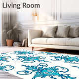 Vintage Damask Artisan Scroll (Blue)