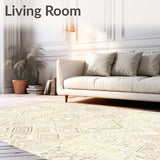 Chic Beige & Cream Diamond Patterned Contemporary Design(Beige)