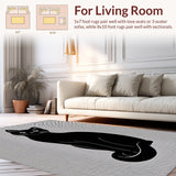 Ultra Soft Area Rug, Non Slip, Stain Resistant, Washable Area Rugs for Living Room, Bedroom, Cute Black Cat Non-Slip Bathroom Rug(Black)