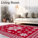 Festive Snowflake Holiday Accent with Intricate Winter Motifs(Red)