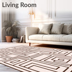 Minimalist Maze Featuring Interlocking Shapes (Brown) - ODIKA