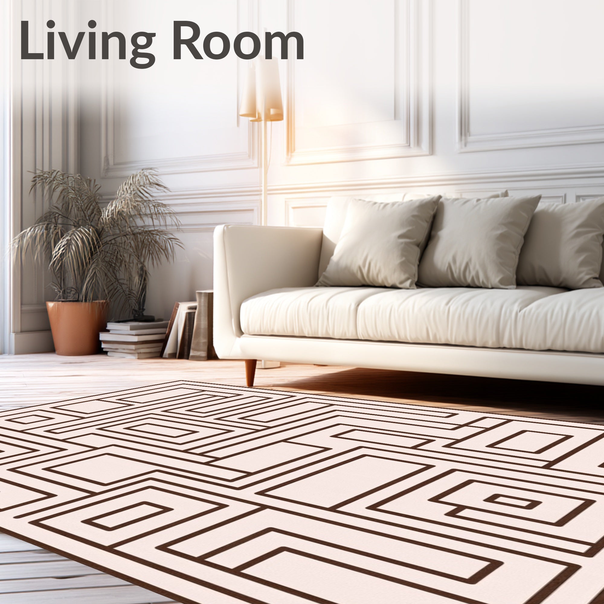 Minimalist Maze Featuring Interlocking Shapes (Brown) - ODIKA