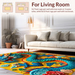 Ultra Soft Area Rug, Non Slip, Stain Resistant, Washable Area Rugs for Living Room, Bedroom, Fantasy Dragon Castle(Yellow) - ODIKA