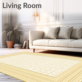 Amherst Collection Area Wheat & Beige Geometric Trellis Design(Gold)