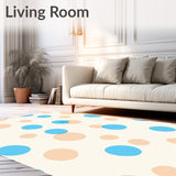 Ivory Whispered Spotted With Fluid Contours(Blue)