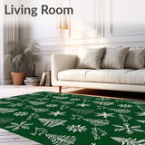Festive Pine Tree Snowflake Half Moon Decorative Anti Slip Floor(Green)