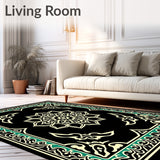Medallion with Intricate Boho Paisley Motifs (Black)