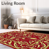 Classic Nature Scroll Work Design Machine Cleanable Accent(Red)
