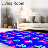 Funky Pop Grid with Checker Style and Reflective Disco Highlights(Blue)