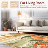 Hibiscus and Surfboard Inspired Area with Surfing Lady Artwork(Beige)