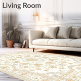 Ivory Floral Area Beige Circular(Ivory)