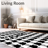 Enchanted Script Harvest Doormat Checkered Autumn Entrance(Black)