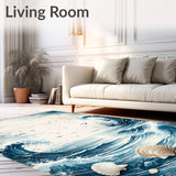 Farmhouse Printed With Charming Coastal Inspired Motifs(Blue)