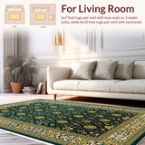 Ultra Soft Area Rug, Non Slip, Stain Resistant, Washable Area Rugs for Living Room, Bedroom, Velvet Islamic Prayer(Green)