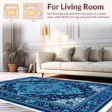 Ultra Soft Area Rug, Non Slip, Stain Resistant, Washable Area Rugs for Living Room, Bedroom, Versatile Boys Bedroom High Traffic Area Rug(Blue)