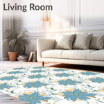 Botanical Whimsy Featuring Flourishing Vinework and Abstract Florals (Blue) - ODIKA