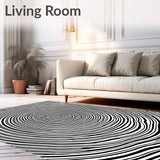 Hypnotic Spiral Vortex Optical Illusion Floor(Black)