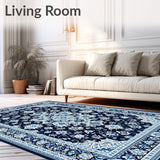 Intricate Vintage Geometric Area with Elegant Design(Blue)