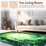 Enchanted Forest Floor Covering Mystical Boho Tree & Fairy(Green)