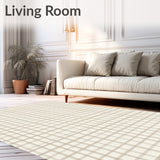 Farmhouse Aesthetic Area Featuring Classic Beige Lattice Checker(Beige)
