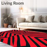 Cane Stripe Chevron with Whimsical Holiday Accents(Red)