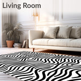 Abstract Monochrome Wave Stripe Design with Artistic Curves(Black)