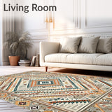 Boho with Diamond Tribal Motifs and Muted Brown Beige Palette(Gray)