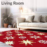 Merry Celebration Stars Retro Indoor Floor Covering(Red)
