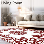 Classic Damask Vinework with Floral Embellishments (Red) - ODIKA