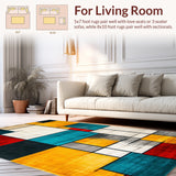 Eclectic Mosaic Patchwork with Distressed Abstract Shapes and Lines(Red)