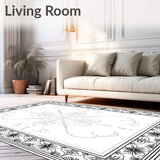 Artisan Interlocking Trellis Featuring Stylized Floral Scrolls (Black)