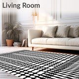 Heritage Checkered Tartan with Interlocking Stripes and Classic Motifs(Black)