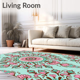 Enchanted Garden Floral Medallion Tapestry(Turquoise)