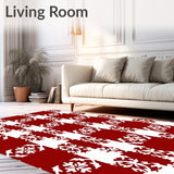 Buffalo Checkered Tartan with Nordic Snowflake Motifs(Red)