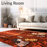 Enchanted Autumn Grove with Playful Animal Characters(Orange)