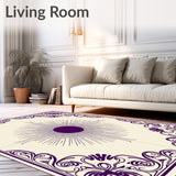 Sunburst Medallion Motif with Vintage Art Nouveau Flair(Purple)