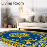 Elegant Medallion With Intricate Swirl Motifs (Blue)