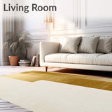 Elegant Champagne Gold Area Runner with Minimalist Solid Tone Design(Ivory)