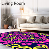 Elegant Swirling Medallion Abstract Artistic Motif Decorative (Pink)