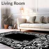 Ornate Floral Vines with Repeating Abstract Shapes (Black)
